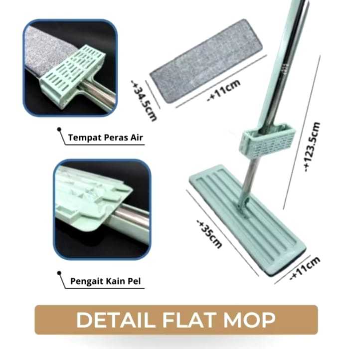 ORI100% Alat Pel Lantai Tarik Microfiber Ultra Mop / Lap Pel Praktis Alat Pel Lantai dapat diputar (