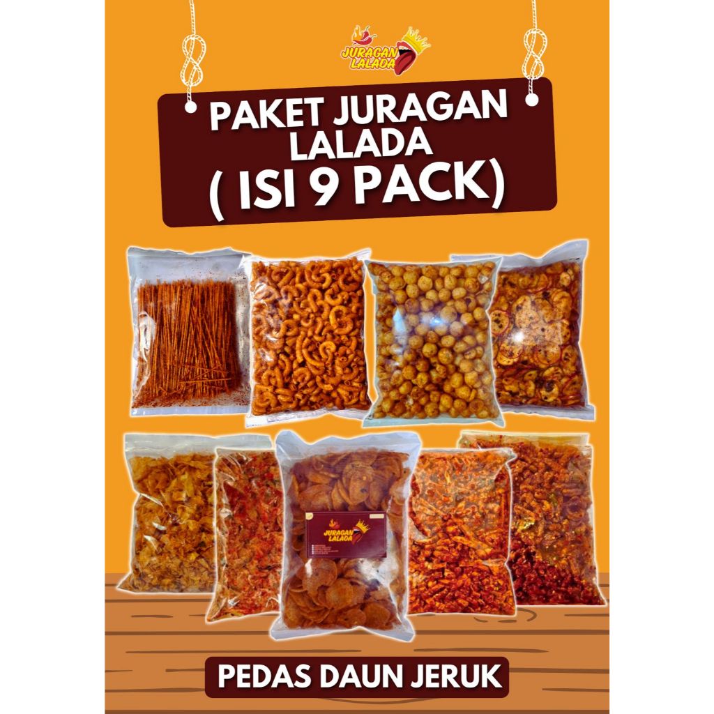 PAKET SPECIAL JURAGAN LALADA (makaroni, kripca, basreng, mie lidi, kriwil, kerupuk, moring, cimol, u
