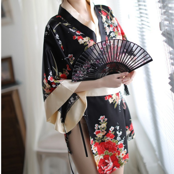 MQtokoup Set Kimono Lingerie Cosplay Seksi Jepang Kostum Pyjama Yang Lucu
