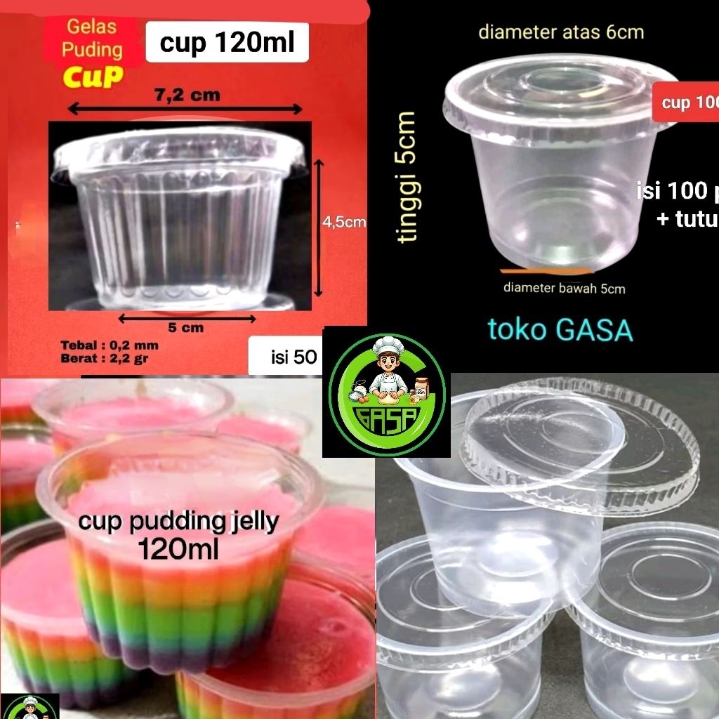 Cup Puding/Cup Jelly/cup es krim-ice cream/Mika Pudding/gelas plastik agar agar /gelas plastik/cup a