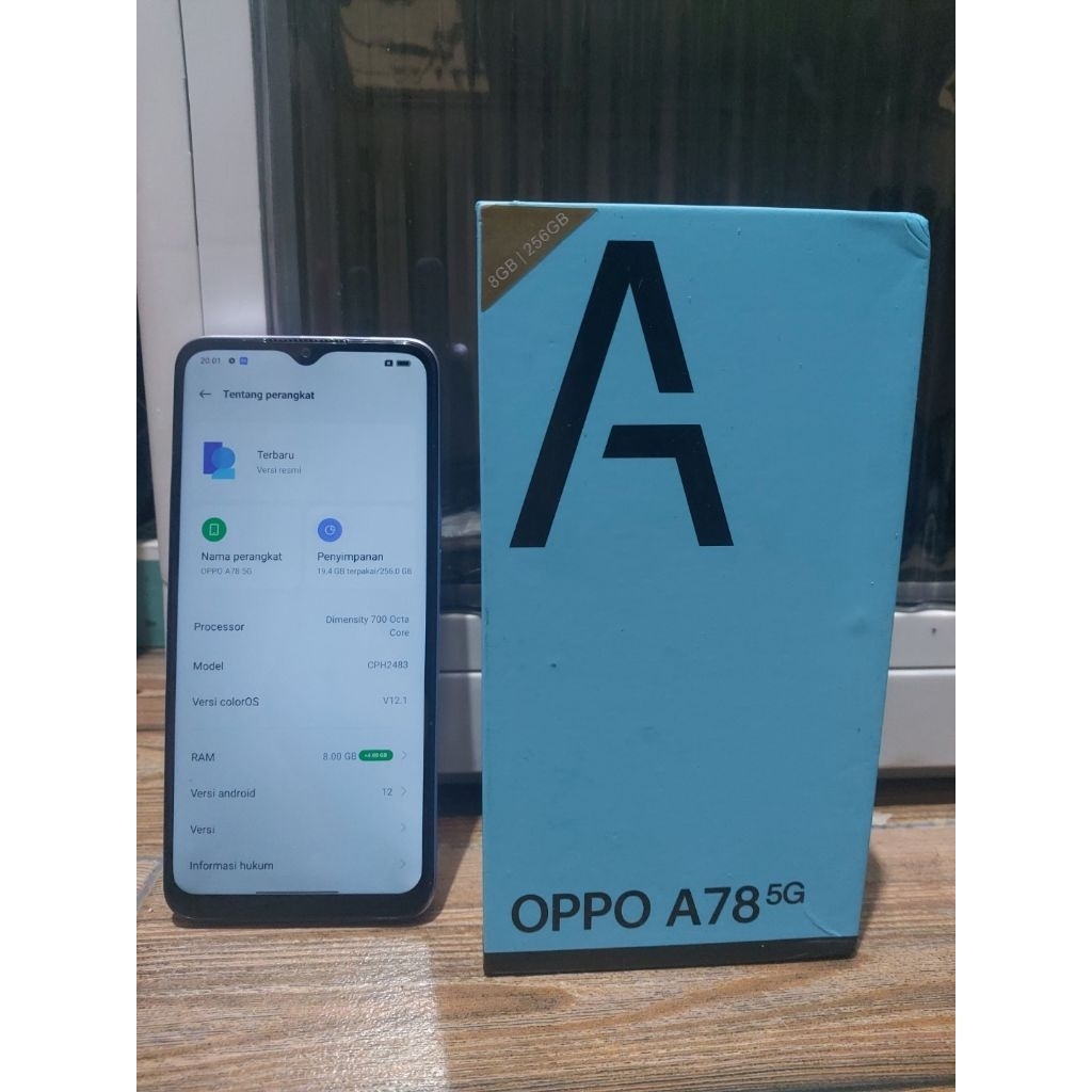 HP Smartphone Android OPPO A78 5G RAM 8+4 / 256GB FULLSET – MULUS NO MINUS