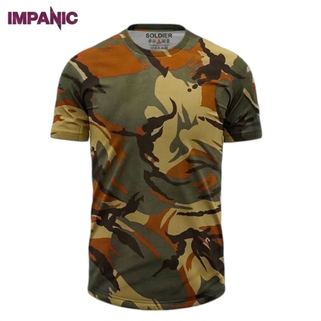 BAJU TNI KAOS LORENG DRYFIT LIBANON LENGAN PENDEK PRIA BAJU LORENG KATUN TANGAN PENDEK