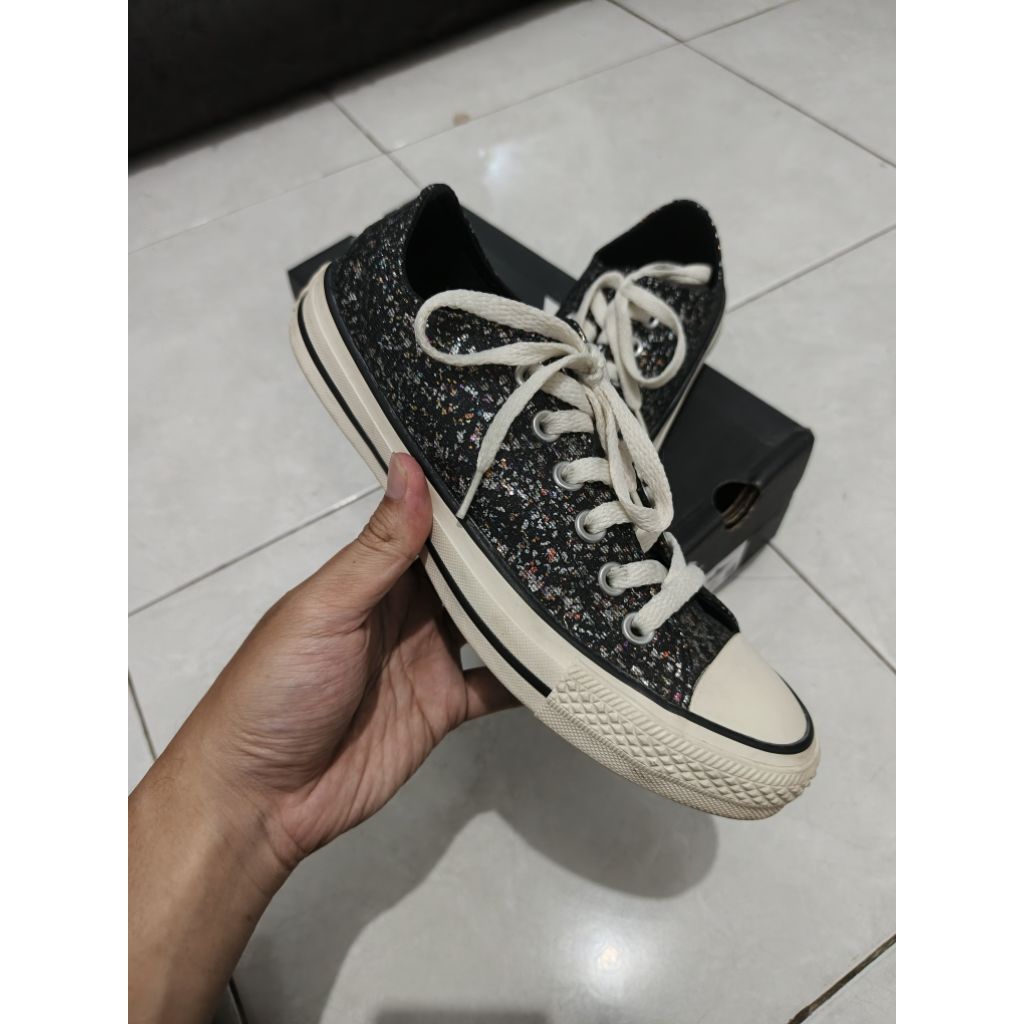Converse CTAS OX | Black/Glitter