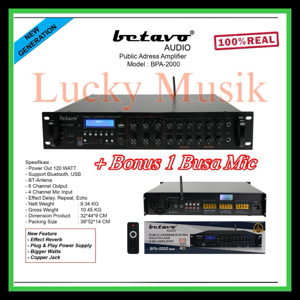 Betavo Public Address Amplifier BPA 2000 2nd Generations amplifier bpa 2000