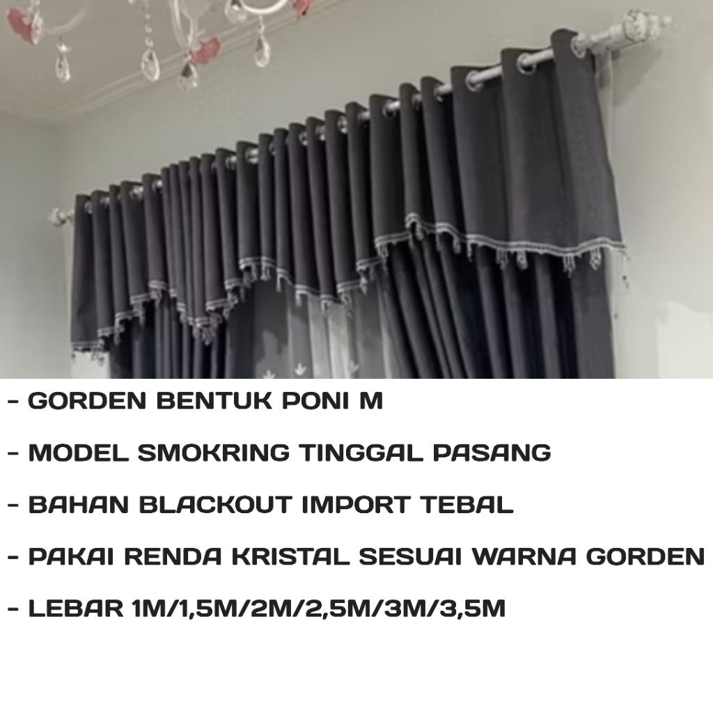 Poni Gorden Atas Pintu Huruf M Minimalis Poni Loster Pintu Tengah Bahan Blackout Doff Gorden Poni Pe