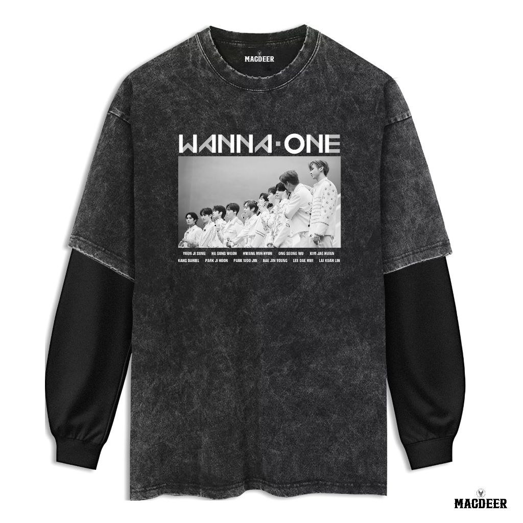MACDEER Kaos Wanna One Comeback Washed Double Layer slim-fit PREMIUM WASHED WO 1-6