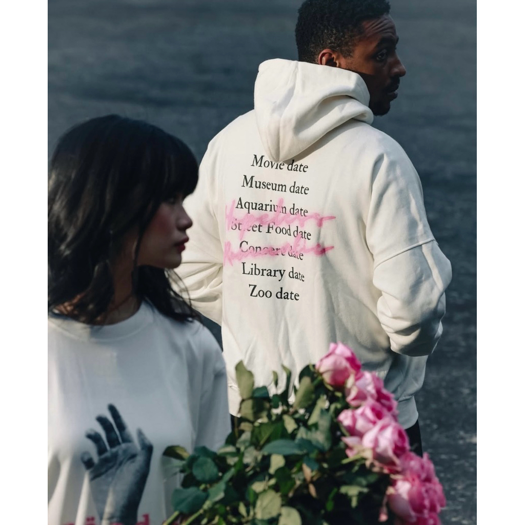 Hoodie Valentines Hopeless Romantic - Broken White