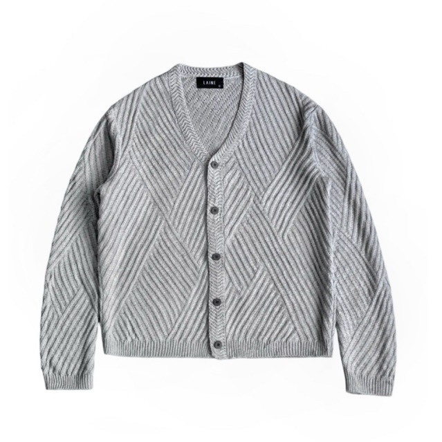 Laine textured pattern wool blend knit cardigan grey kardigan knit knitwear wol tekstur