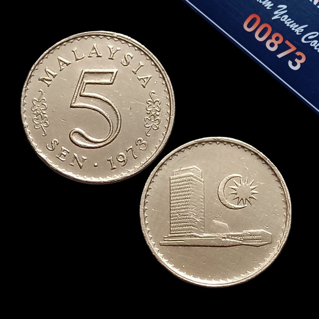 UKA073Coin 5 Sen (Malaysia) Seri Gedung Thn 1973 Detail Bagus Sesuai Difoto