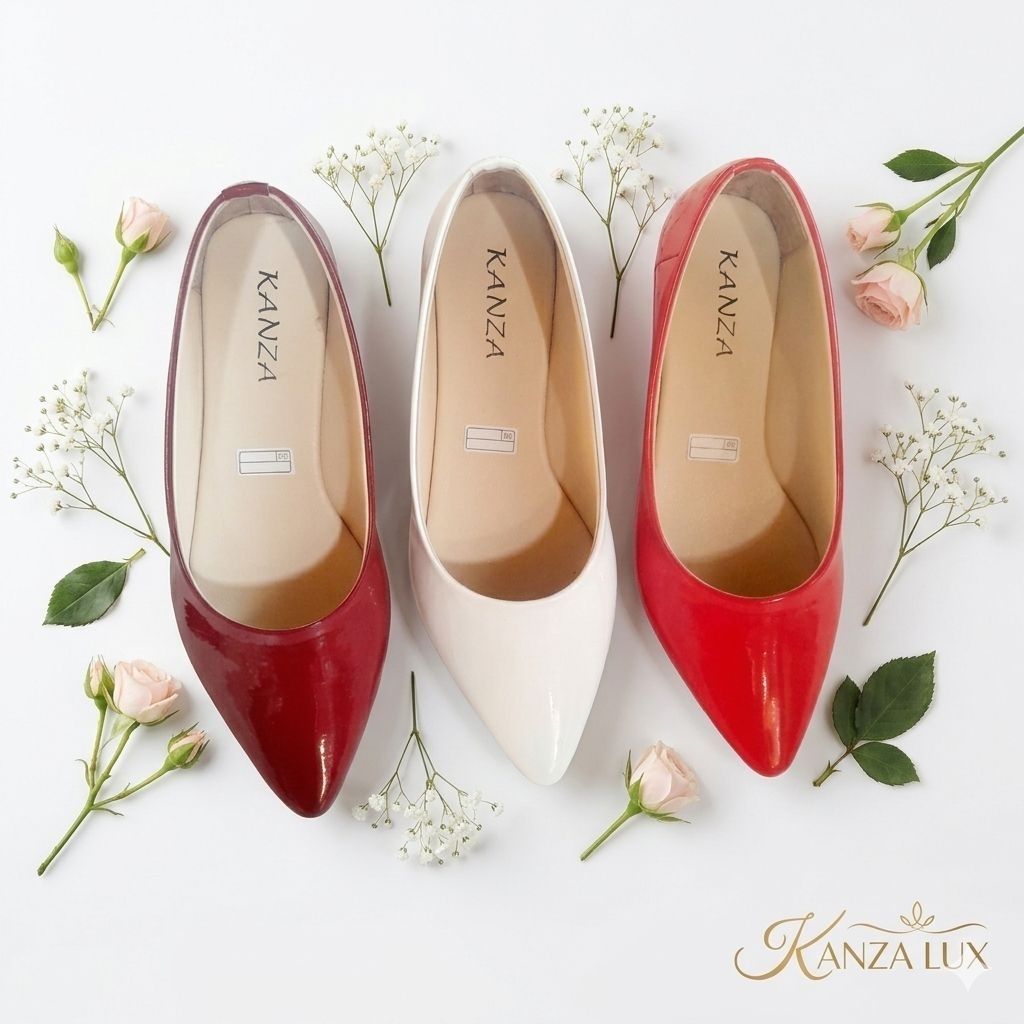 sepatu wanita flat shoes merah putih agustusan