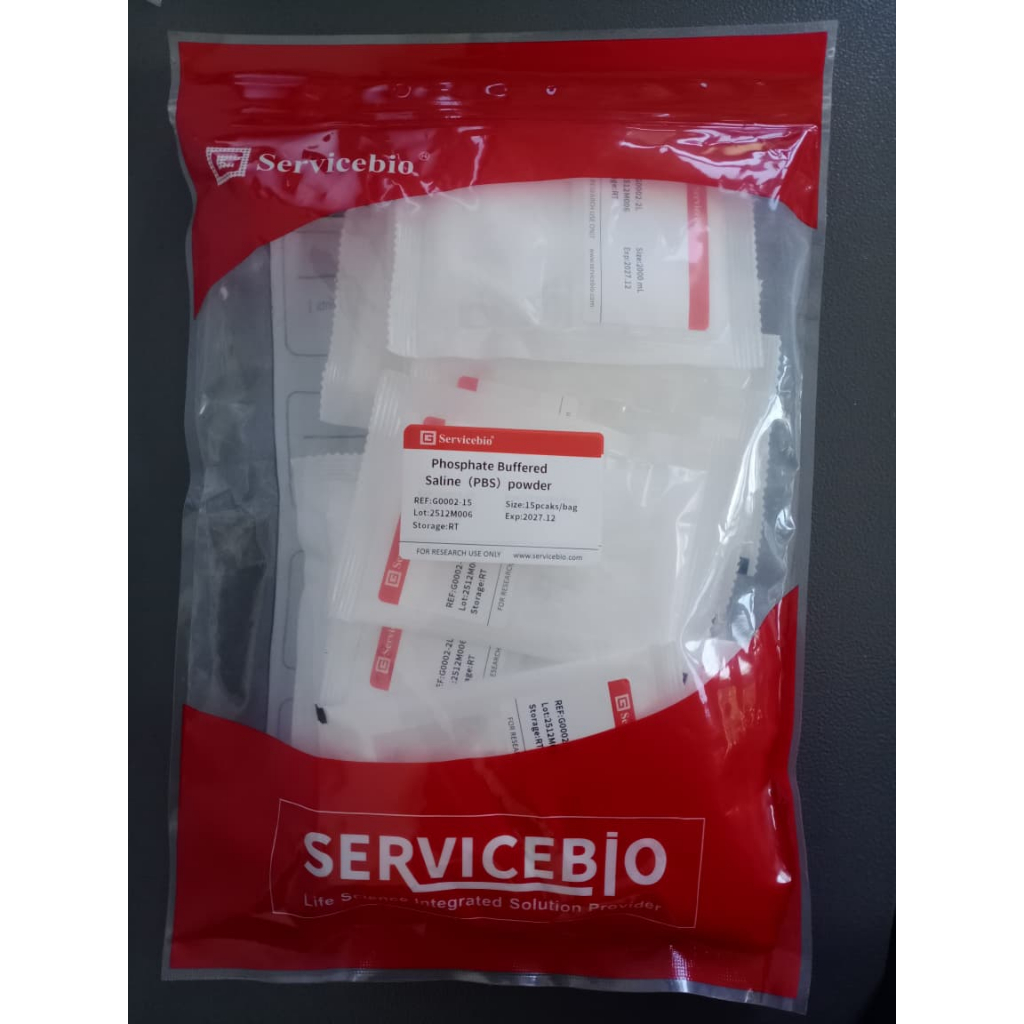 PBS ( Phosphate Buffered Saline 10X) Powder isi 15pack, 1pack untuk 2 liter