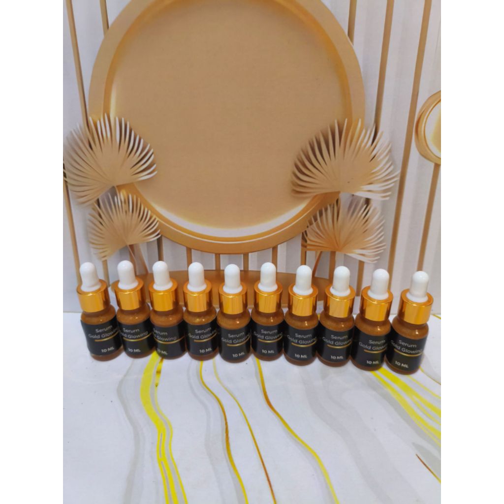 isi 10 pcs paket usaha serum gold glowing bikin wajah glowing seketika