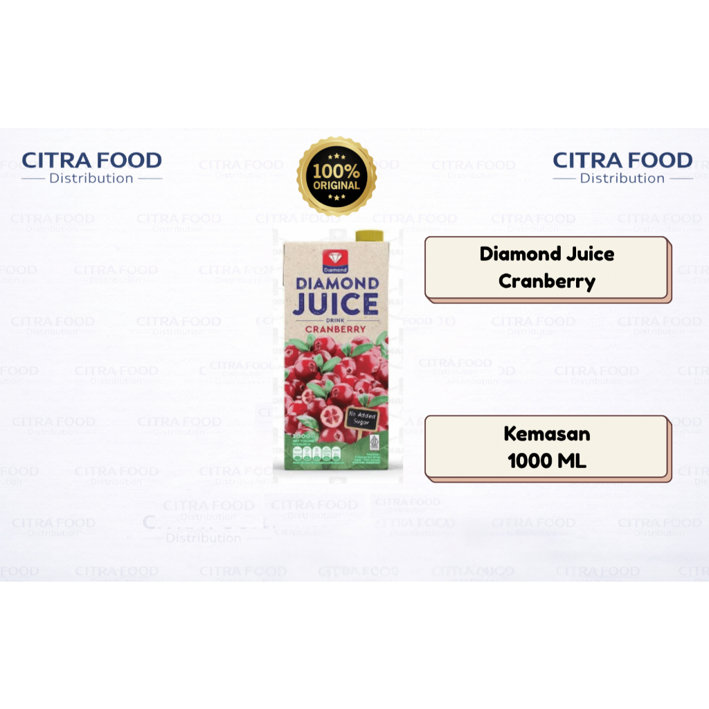 Diamond Juice Cranberry 1L Minuman Jus Cranberry UHT 1 Liter Minuman Buah Segar Siap Minum Original