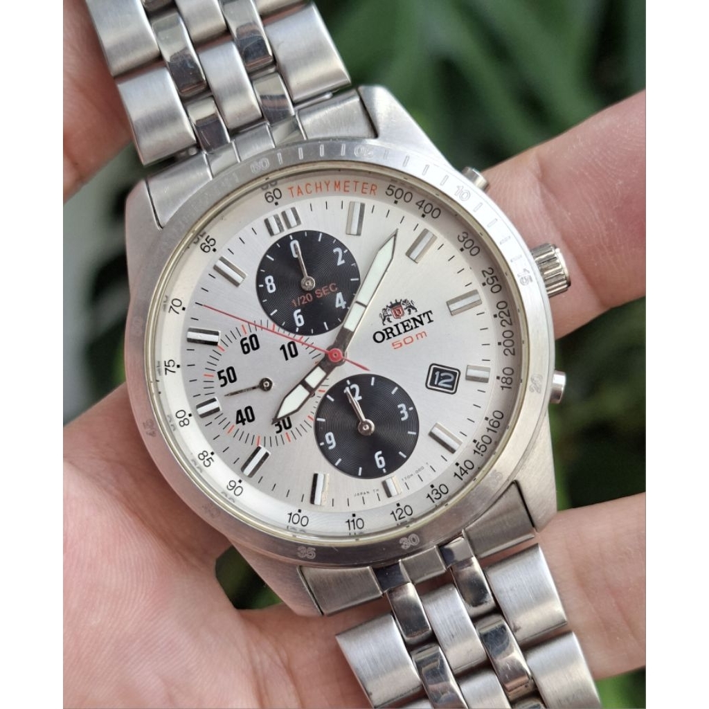 orient chronograph panda dial