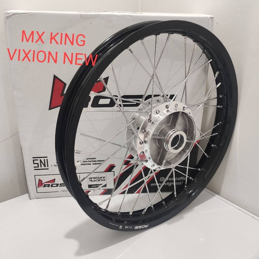 VELG PAKETAN BELAKANG MOTOR VIXION NEW/MX KING BELAKANG AJA 17/160 V ROSSI ORIGINAL