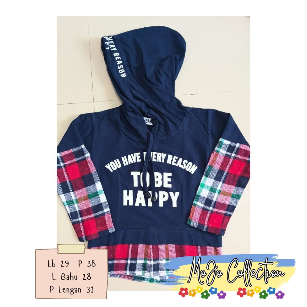 Kaos Hoodie Anak Kombinasi Flanel | Kaos Polo anak harian | Atasan anak cowok cewek murah | Preloved