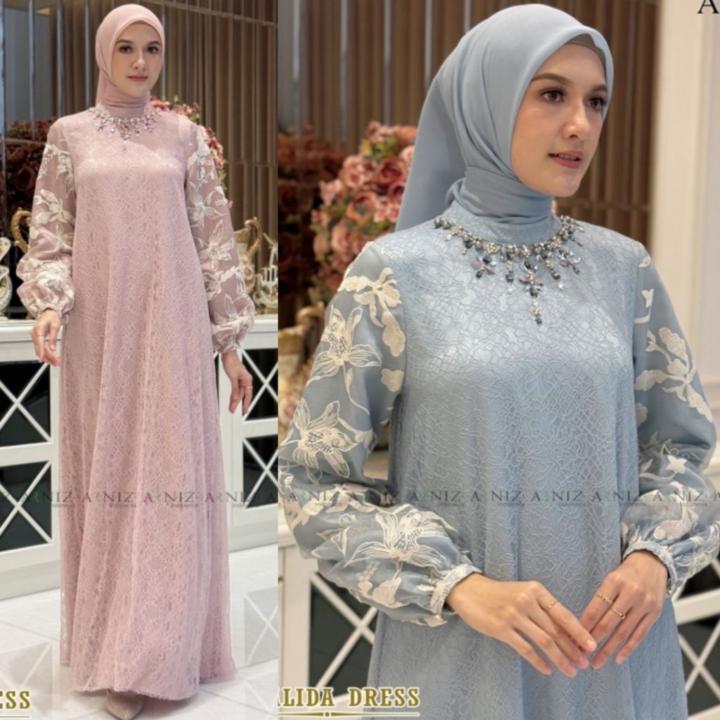 Khalida Dress Payet Ekslusif By Arniz Collection Terbaru