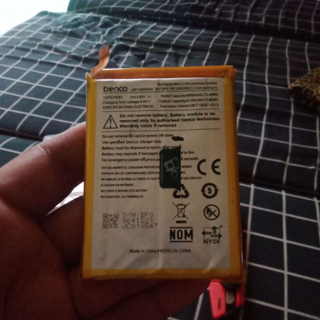 baterai benco v60 normal garansi