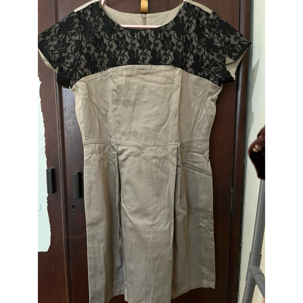 Preloved dress wanita kombinasi brokat