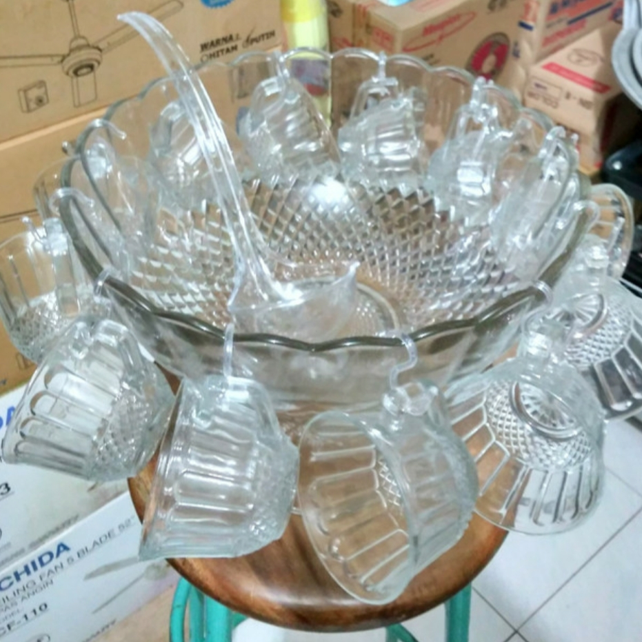MANGKOK GELAS PREMIUM ES BUAH SET PESTA ACARA COCKTAIL KACA BELING GLASS BOWL PARTY EVENT