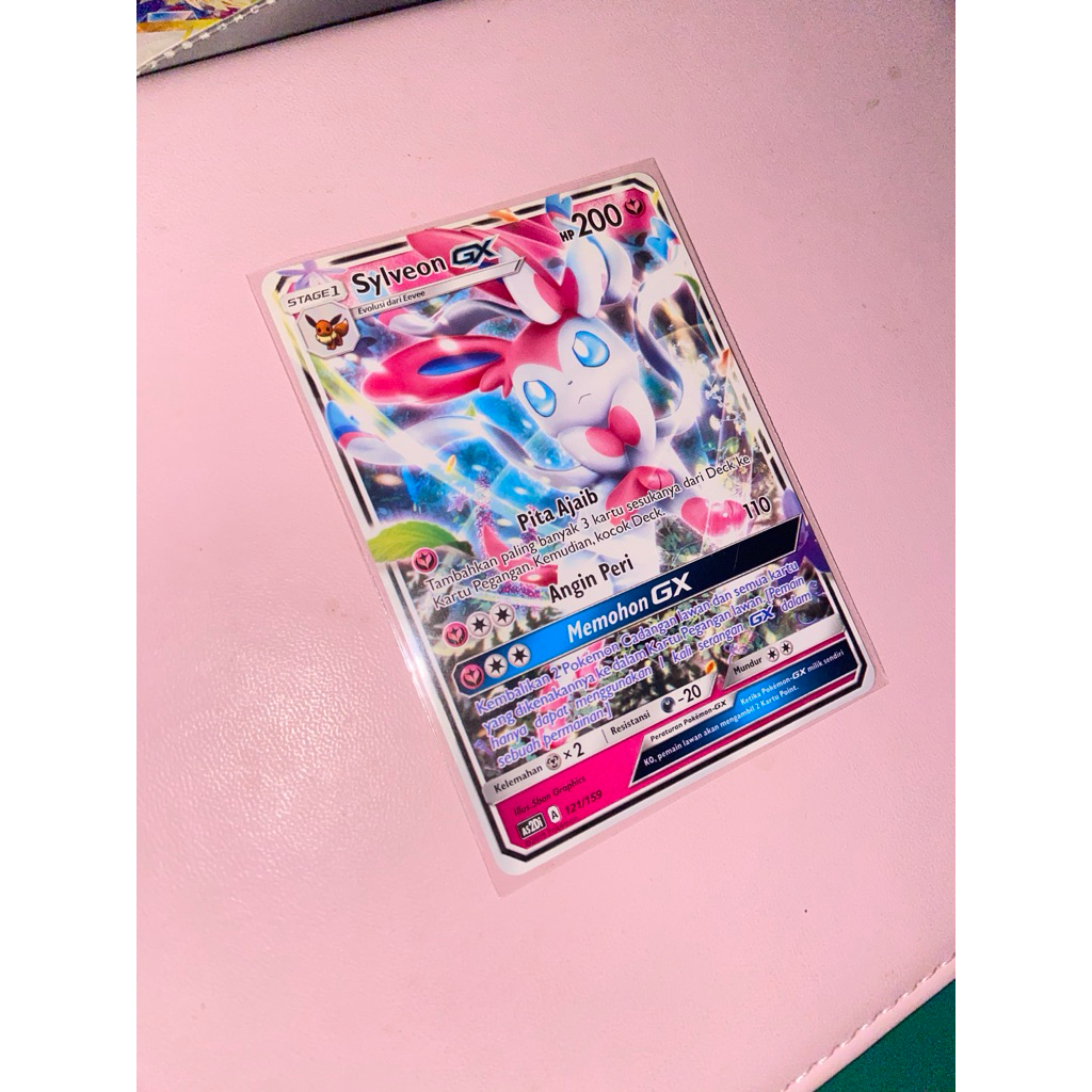 SYLVEON GX DECK CARD NON HOLO  AR ART RARE  POKEMON KARTU INDONESIA ASLI ORIGINAL TCG CARD ID CUTE