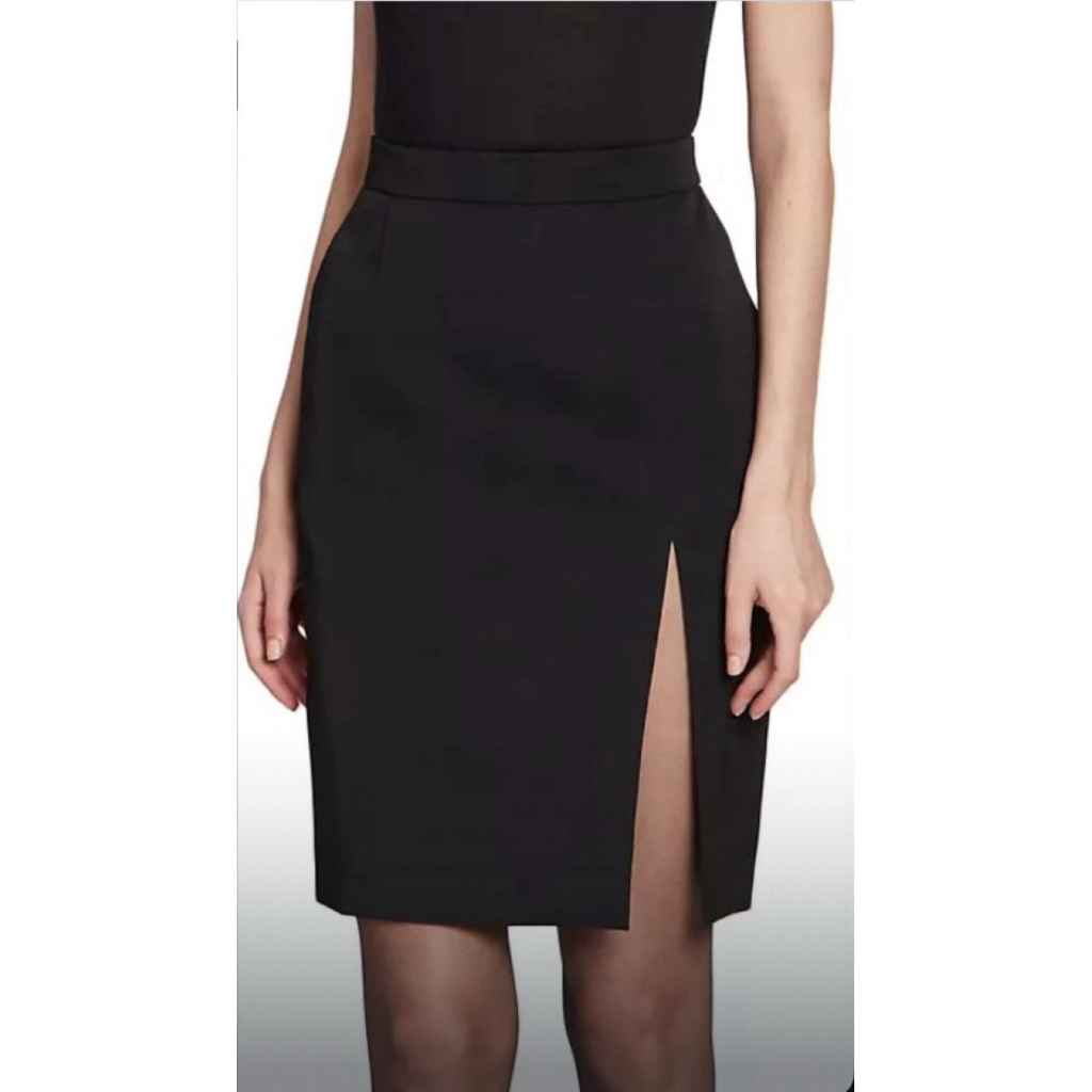 L’agence black satin pencil skirt slip zara duma rok hitam massimo dutti BCBG Max Azria
