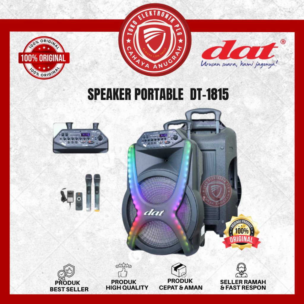 Speaker DAT Trolley 18INCH / Speaker 18" DAT PORTABLE TROLLEY - DAT DT-1815 GARANSI