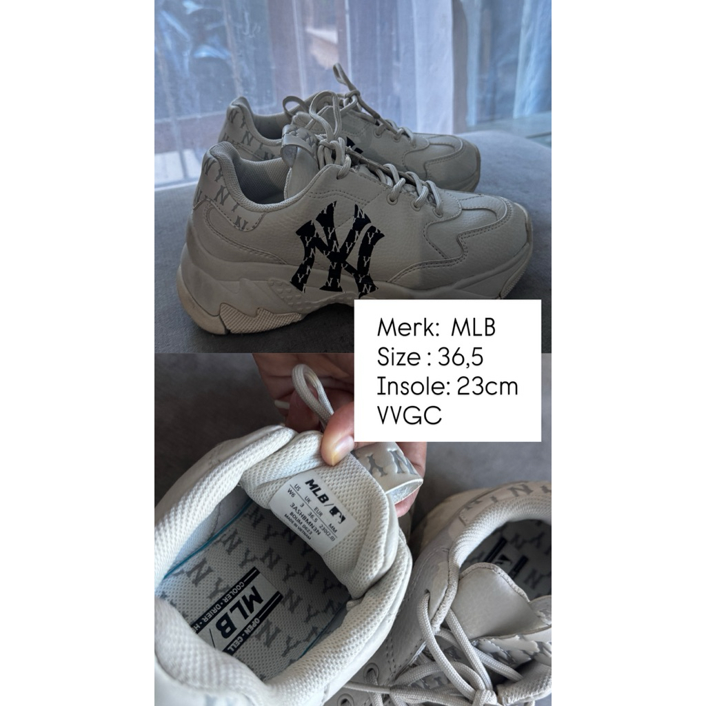 PRELOVED Sepatu MLB Bigball Chunky NY Yankees Classic Cream / MLB Original