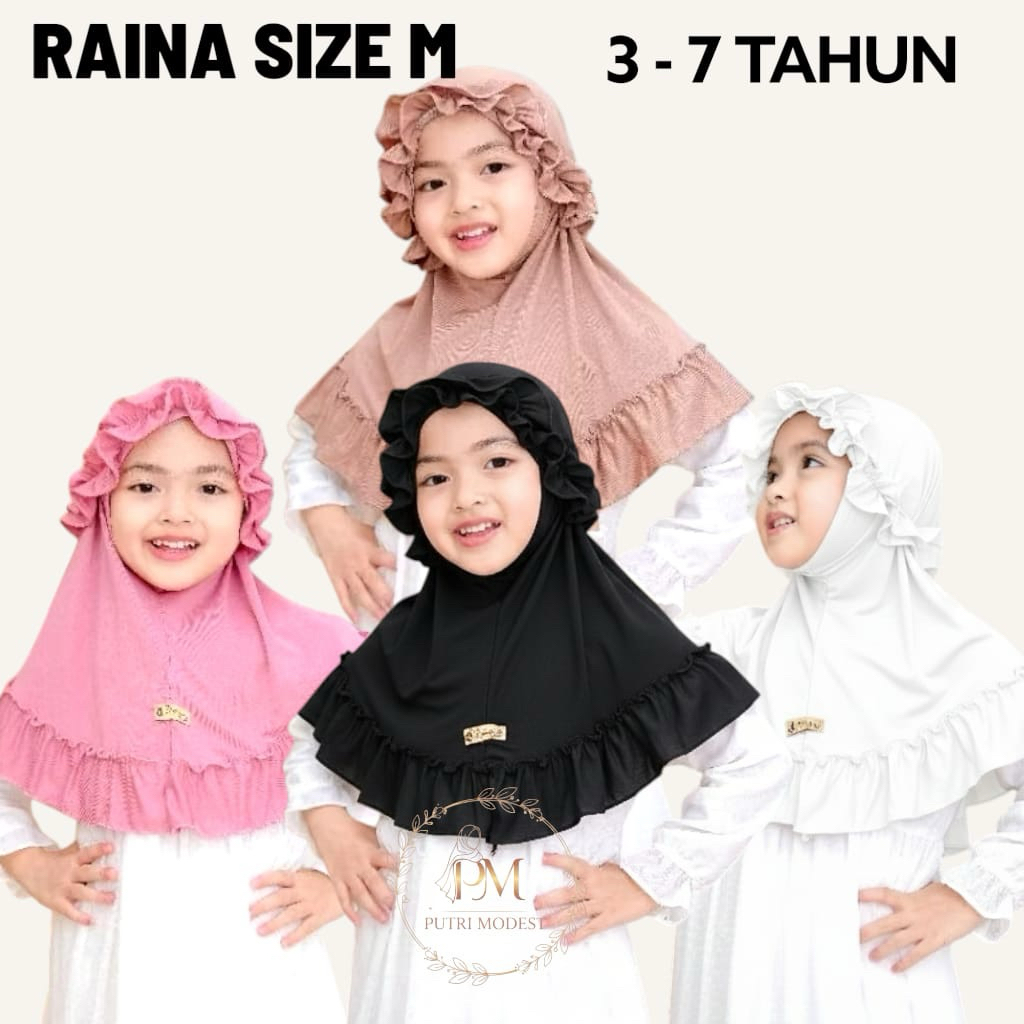 Hijab Anak Raina M Usia 3-7 Th Bahan Jersey Premium Ori By NOUKA Collection |Putri.Modest
