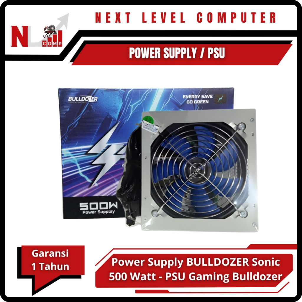 PSU Office/Gaming/Editing BULLDOZER 500 Watt 80 Plus - Power Supply Komputer PC Bulldozer 500 watt S