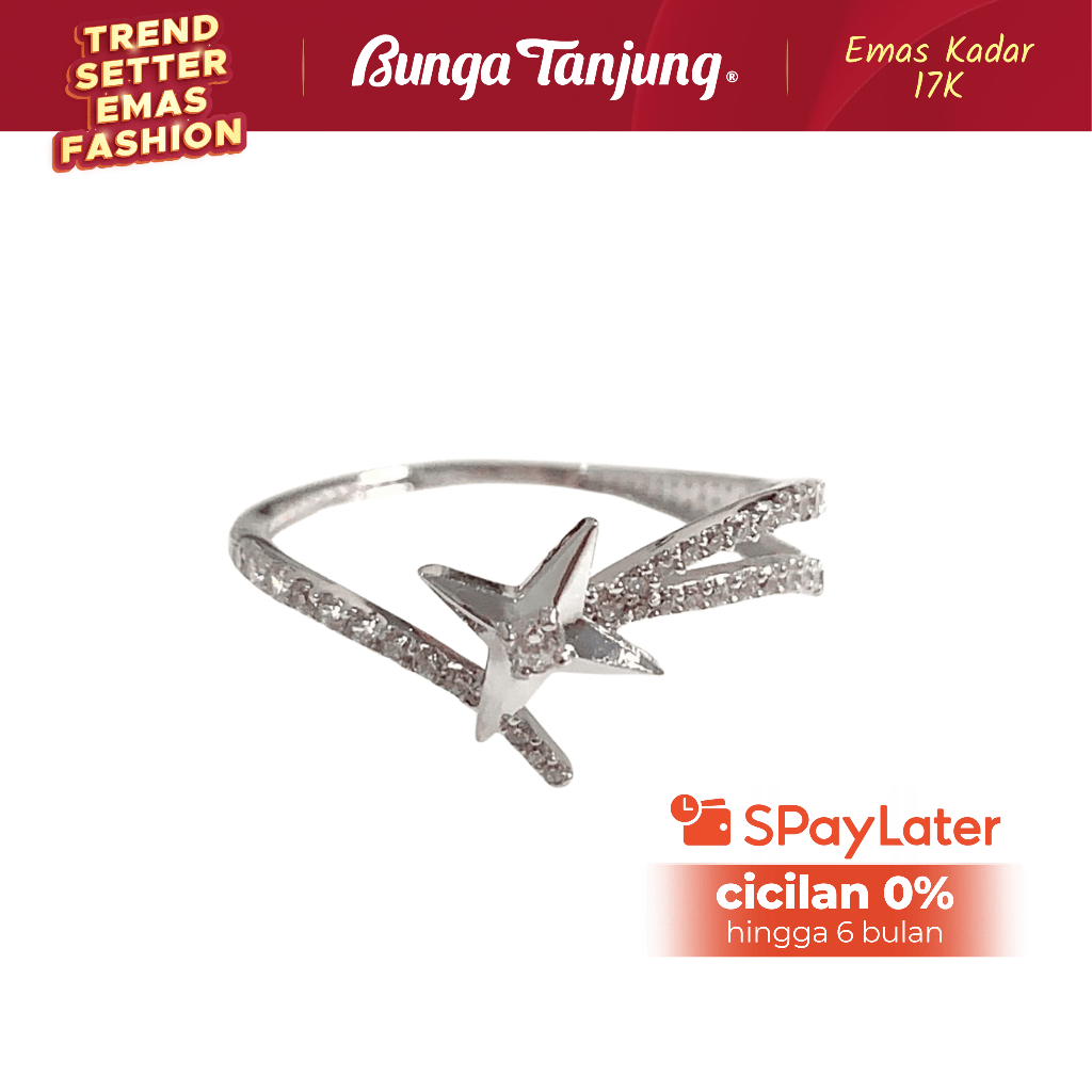 CINCIN STARDUST - EMAS 17K - BUNGA TANJUNG GOLD