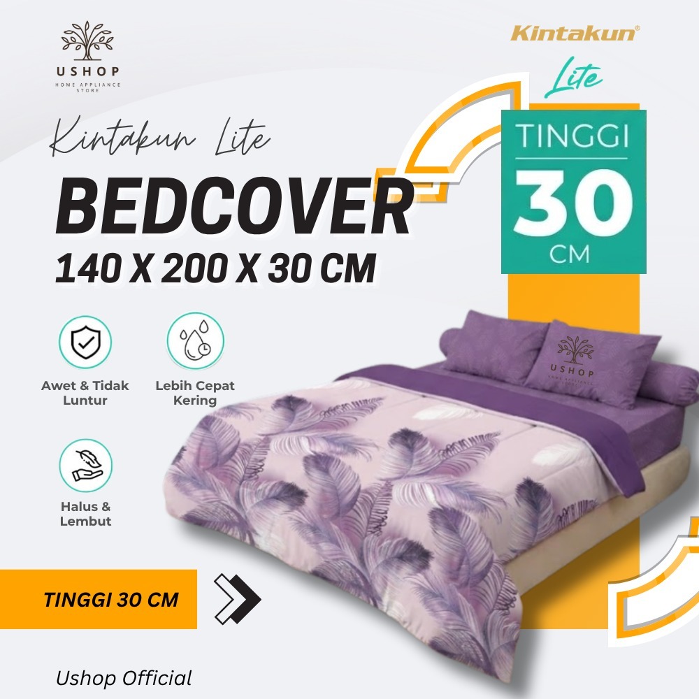 Kintakun Lite Set Bedcover + Sprei 140x200 Tinggi 30 Cm - Anti Geser USHOP