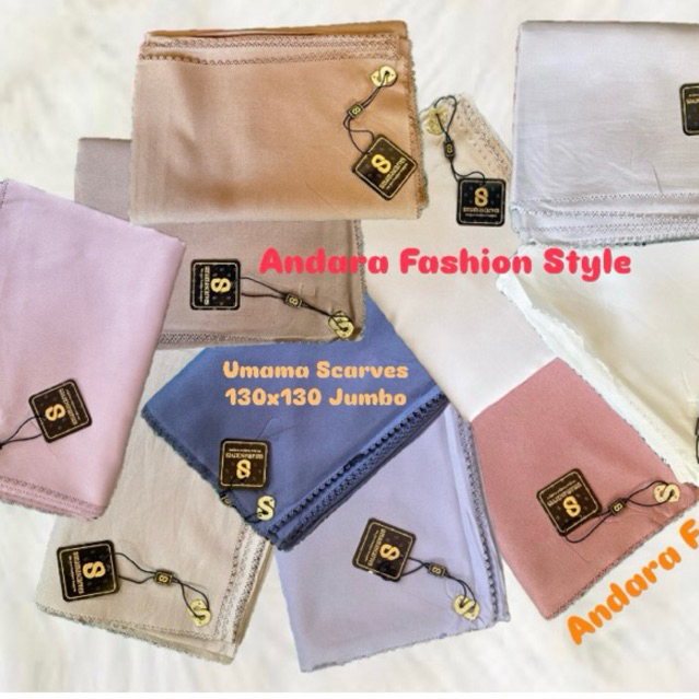 UM- Hijab Syar’i Polos 130x130 /Bermotif Jumbo Umama Scarves Segi Empat We Lead The Fashion