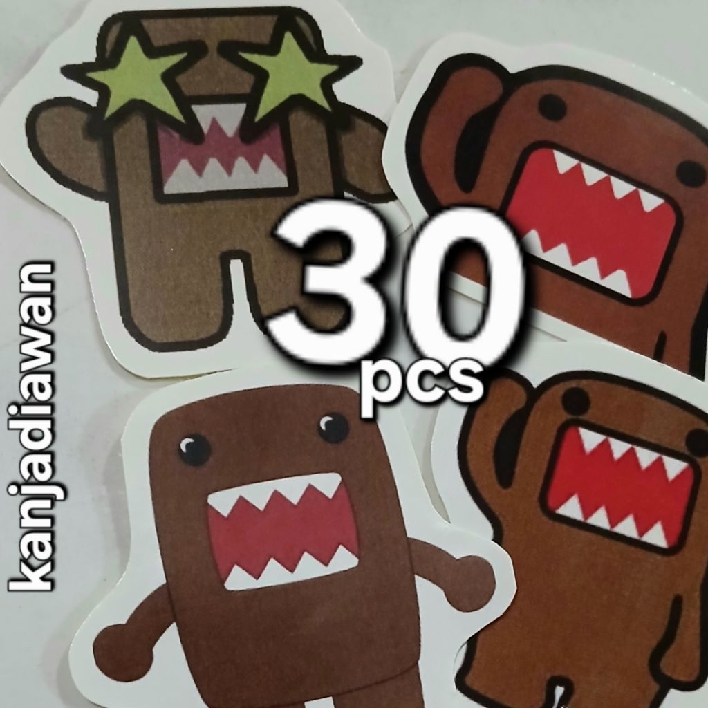Stiker Domo Kun 30 pcs Sticker Domo-Kun Karakter Coklat Memo aesthetic sticker deco
