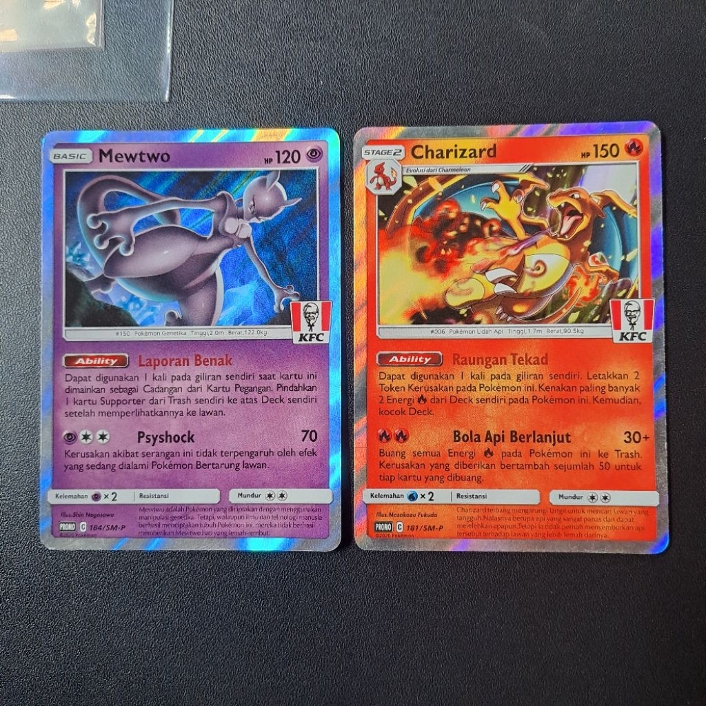 KARTU POKEMON PROMO KFC CHARIZARD MEWTWO