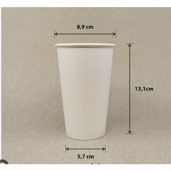 KemasanYA 25PCS PAPER CUP 16oz POLOS PAPER CUP TINGGI SEDANG + TUTUP ANEKA BENTUK PAPER CUP POLOS 16