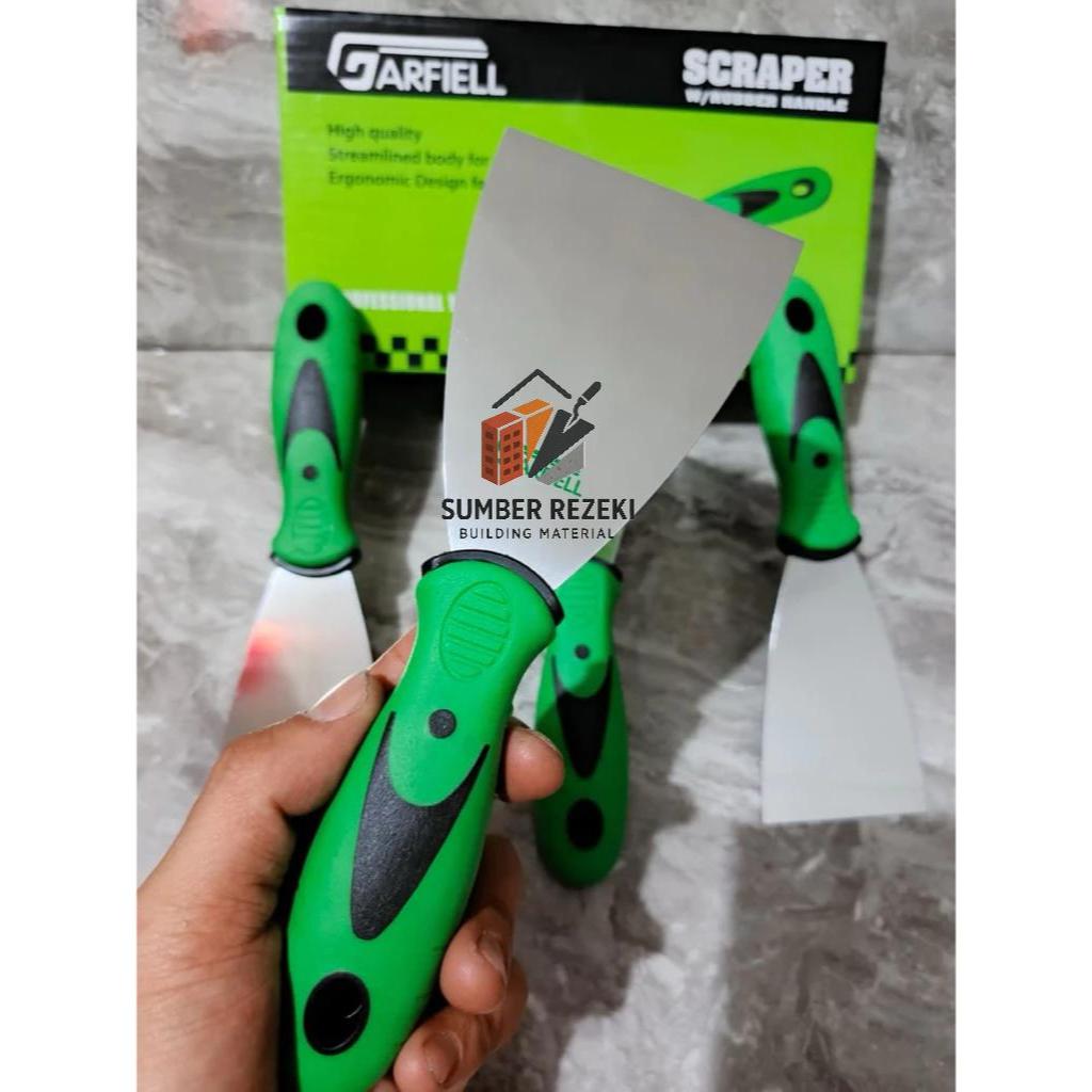 GARFIELL KAPE GAGANG KARET STAINLESS MURAH - KAPE SCRAPER STAINLESS - SCRAP GG FIBER STAINLESS STEEL