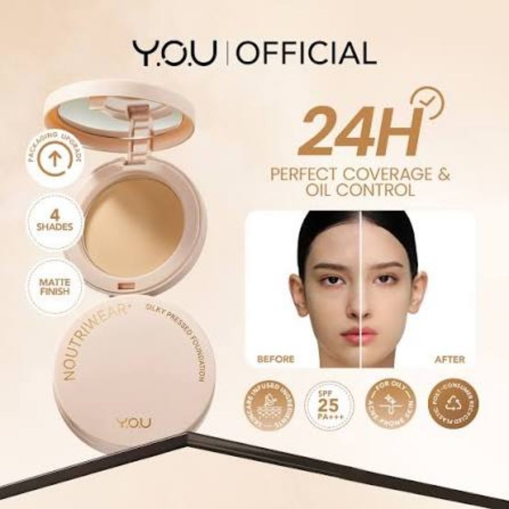 YOU NOUTRIWEAR SILKY PRESSED FOUNDATION 7G | Bedak Padat YOU |