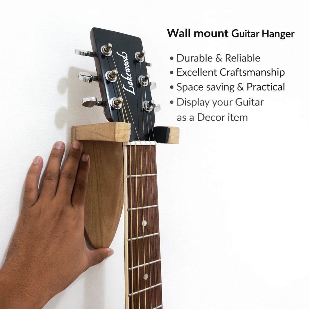 Hanger Gitar / Hanger Gitar Kayu / Wall Mount Guitar Hanger / Cantolan Gitar Premium / Cantolan Gita