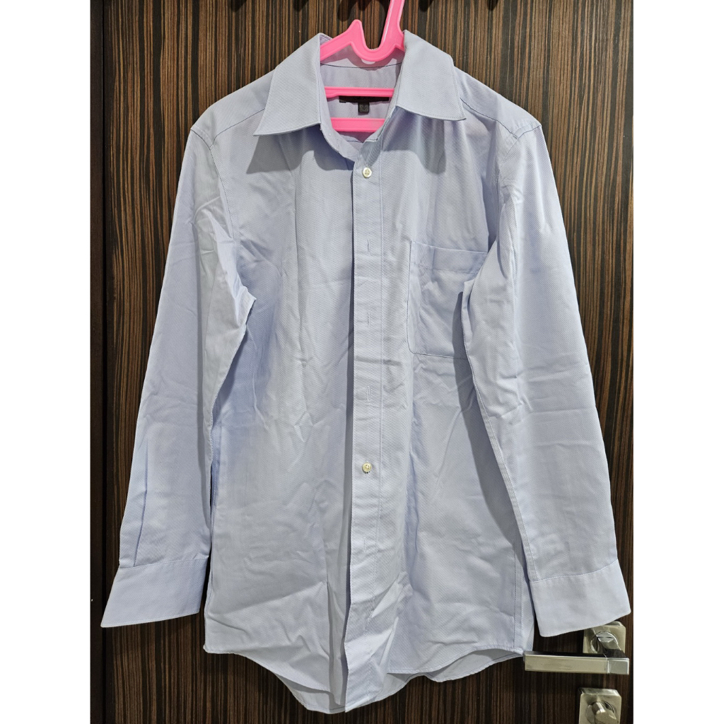 PRELOVED SECOND G2000 BLUE BUTTON DOWN LONG SLEEVES SHIRT MEN SIZE 15 KEMEJA KANCING DEPAN LENGAN PA