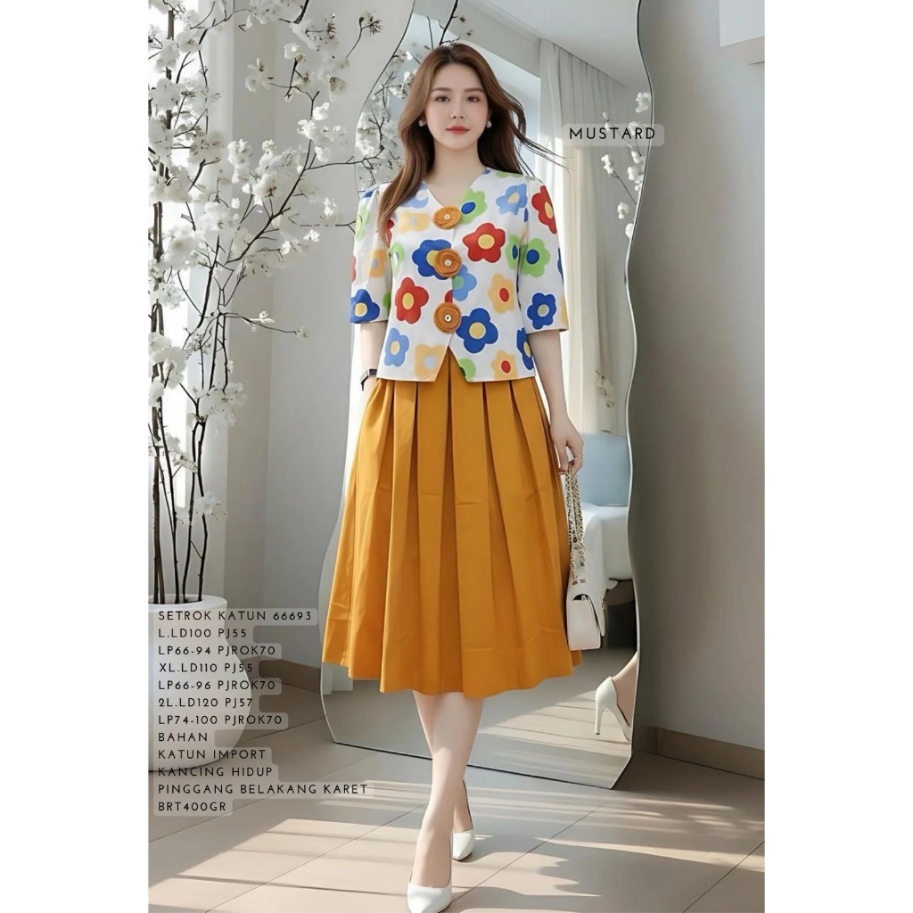 SET ROK WANITA DEWASA 66693 BAHAN KATUN TERSEDIA UKURAN STANDAR DAN JUMBO