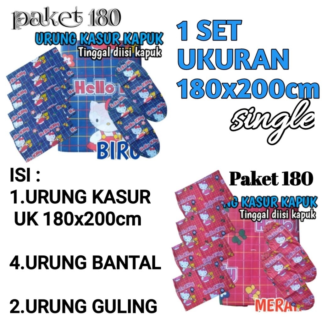 (PAKET) 180X200 URUNG KASUR KAPUK+BANTAL+GULING,URUNG KASUR KAPUK PRAKTIS,KULIT KASUR SIAP ISI KAPUK