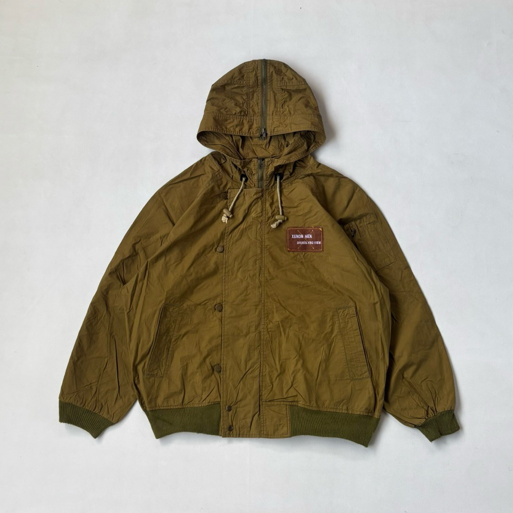 Vintage Xenon Men Zipper Hoodie Bomber Jacket Oversize