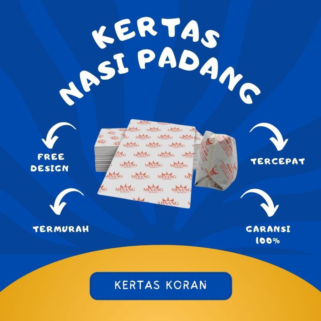 CUSTOM Kertas Bungkus Nasi Padang / Wrapping Paper / Bungkus Kemasan