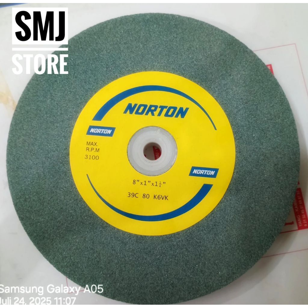 [NORTON] Batu asah gerinda duduk 8"inch hijau GC80 NORTON