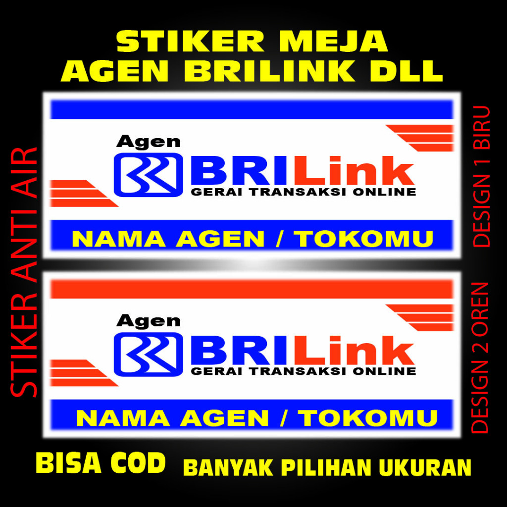 STIKER VINYL MEJA AGEN BRILINK HIASAN KONTER