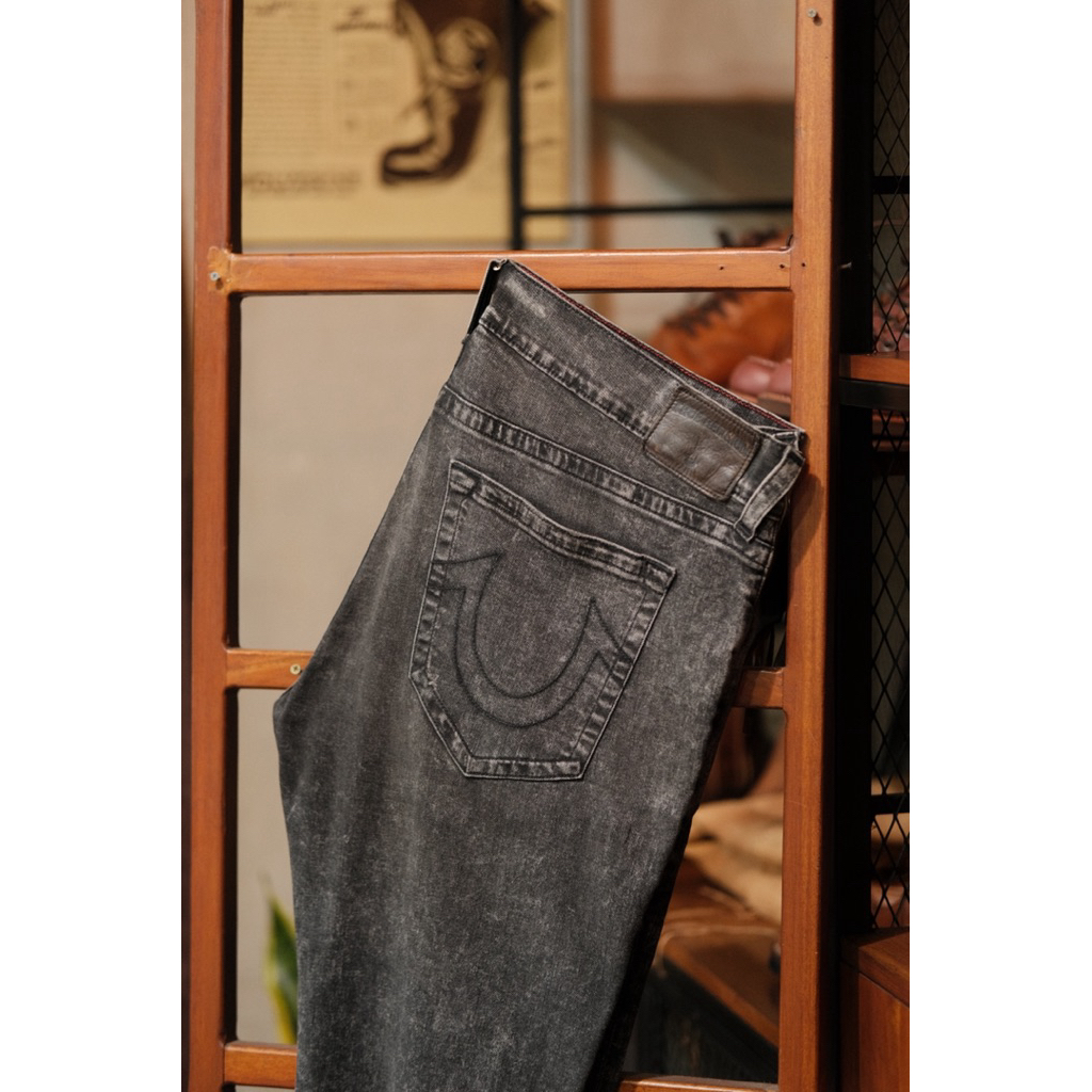 True Religion Rocco Relaxed Skinny Jeans Black Original