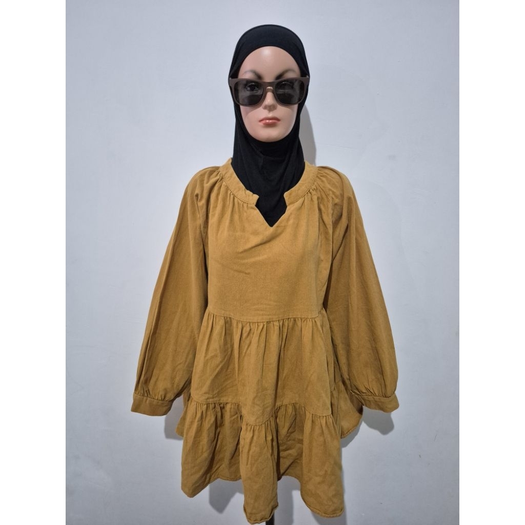 Blouse babydoll umpak mustard (MAY STAR)