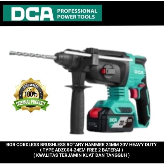 DCA BOR Cordless Rotary hammer brushless 20V jaminan asli original