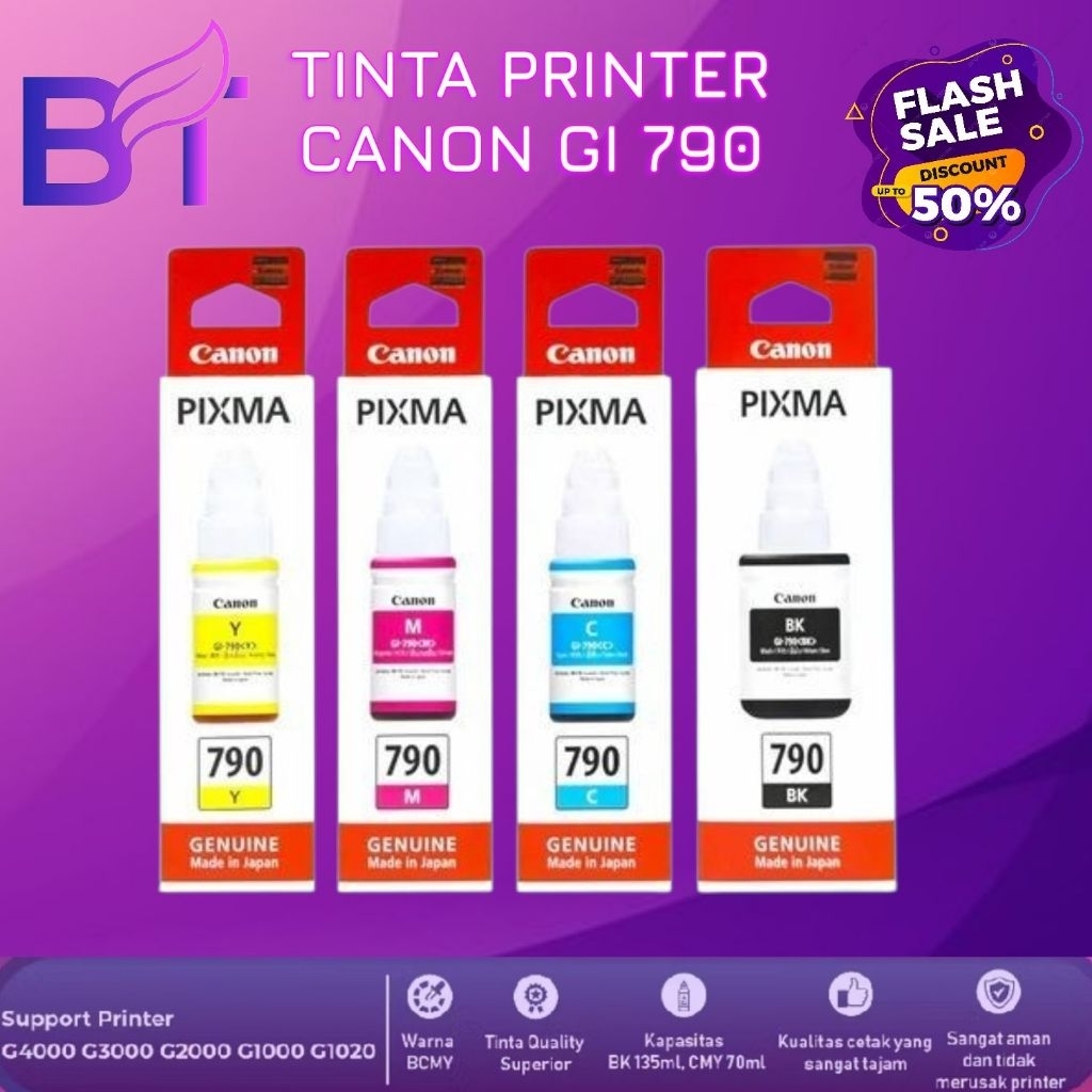 PAKET 1SET TINTA CANON 790 Printer G1010 G2010 G3010 ORIGINAL